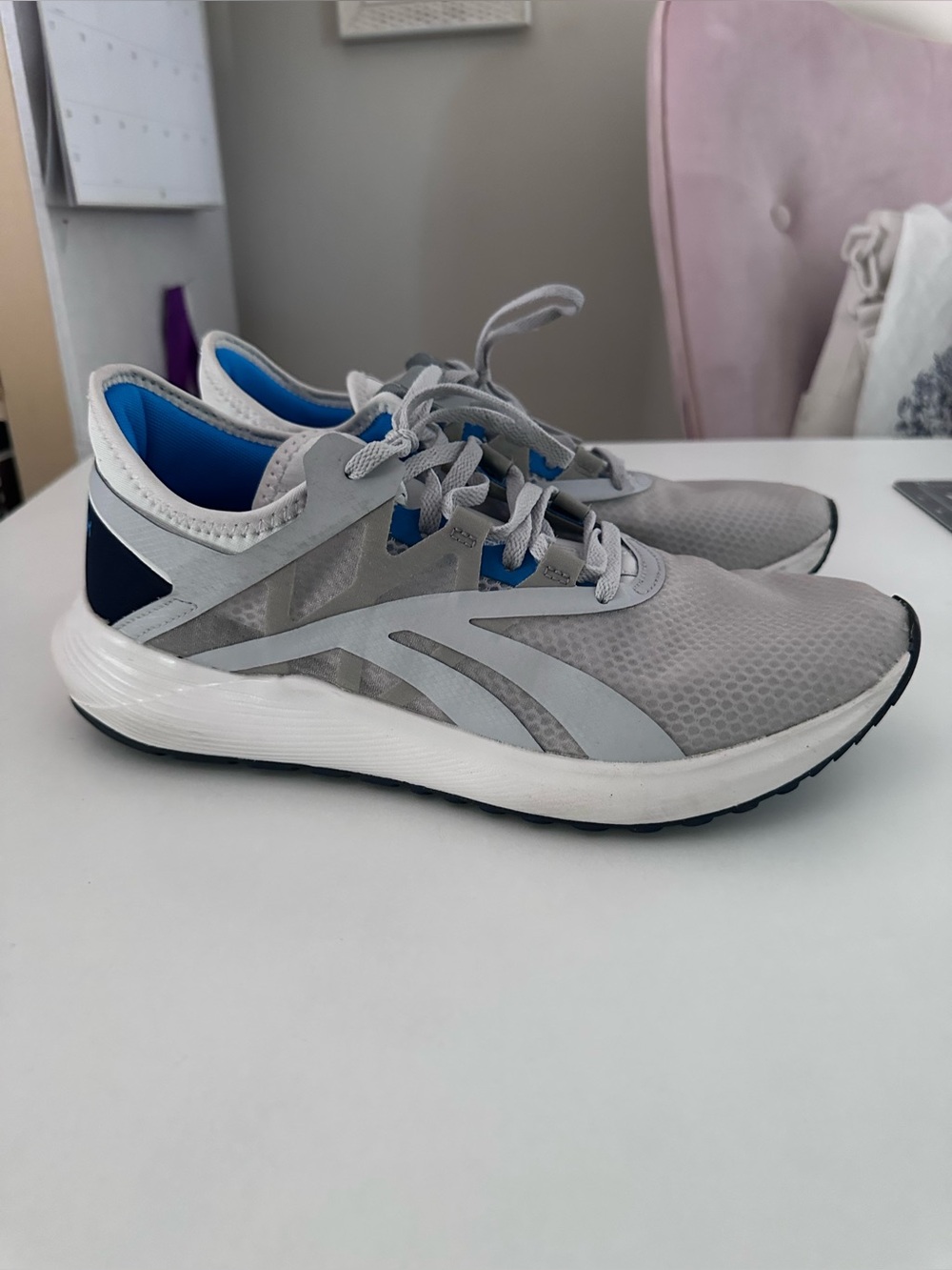 Reebok Women's Floatride Fuel Run, cold gray/porcelain/Horizon Blue Sneakers 9.5
